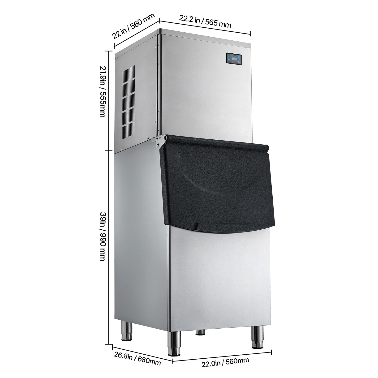 Uimoso Commercial Ice Maker 650LBS/24H Industrial Ice Machine Self-Cleaning
