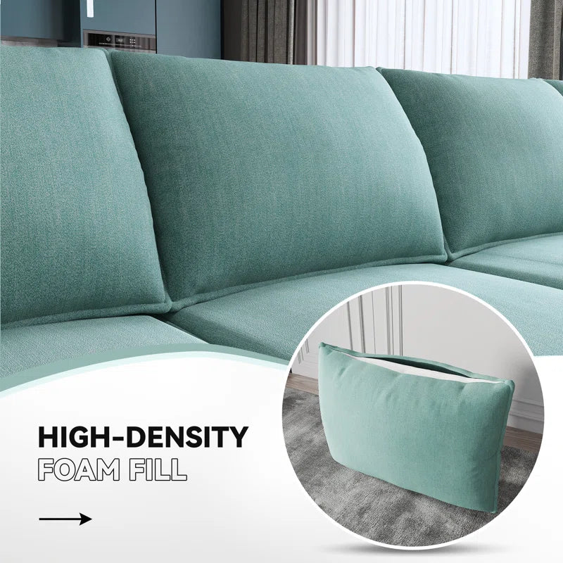 L-Shaped Modular Sectional Couch Reversible Modular Upholstered Sofa