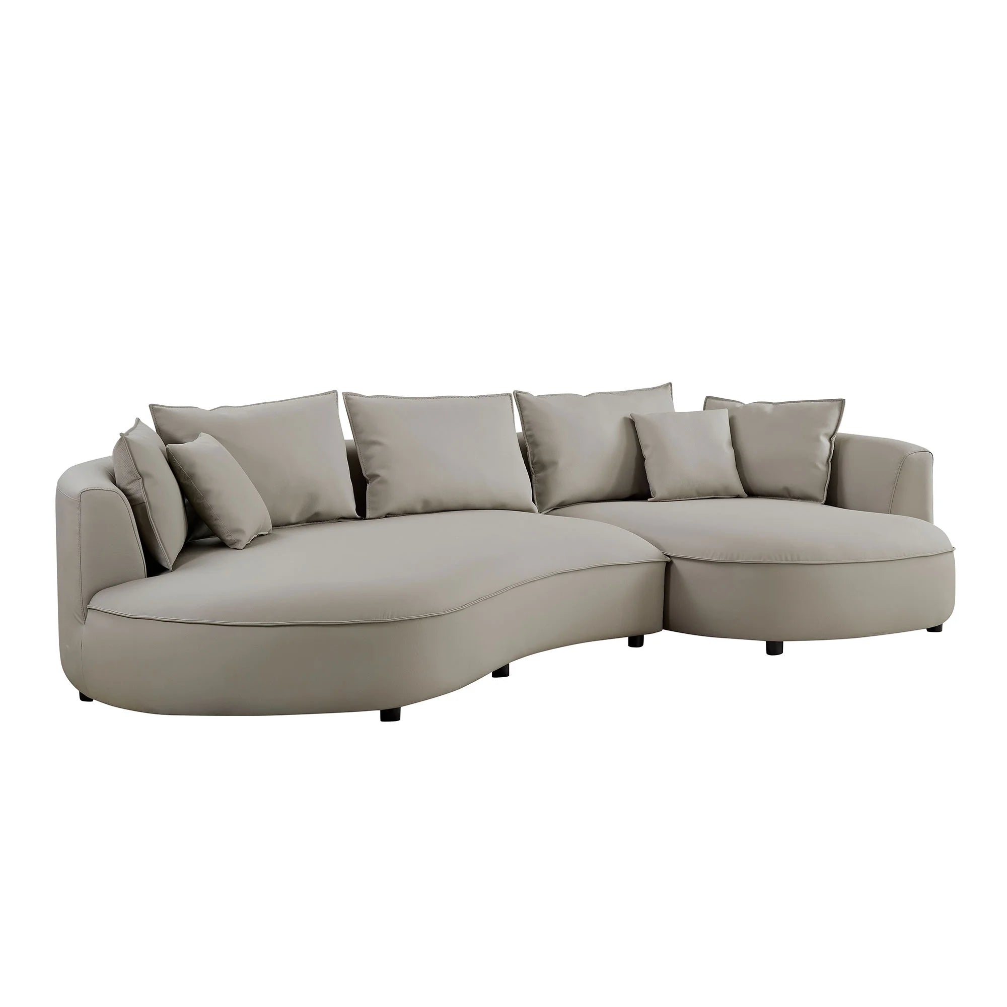5-Seat Modern Sectional Curved Sofa Couch for Living Room, Apartment Office,Light Grey