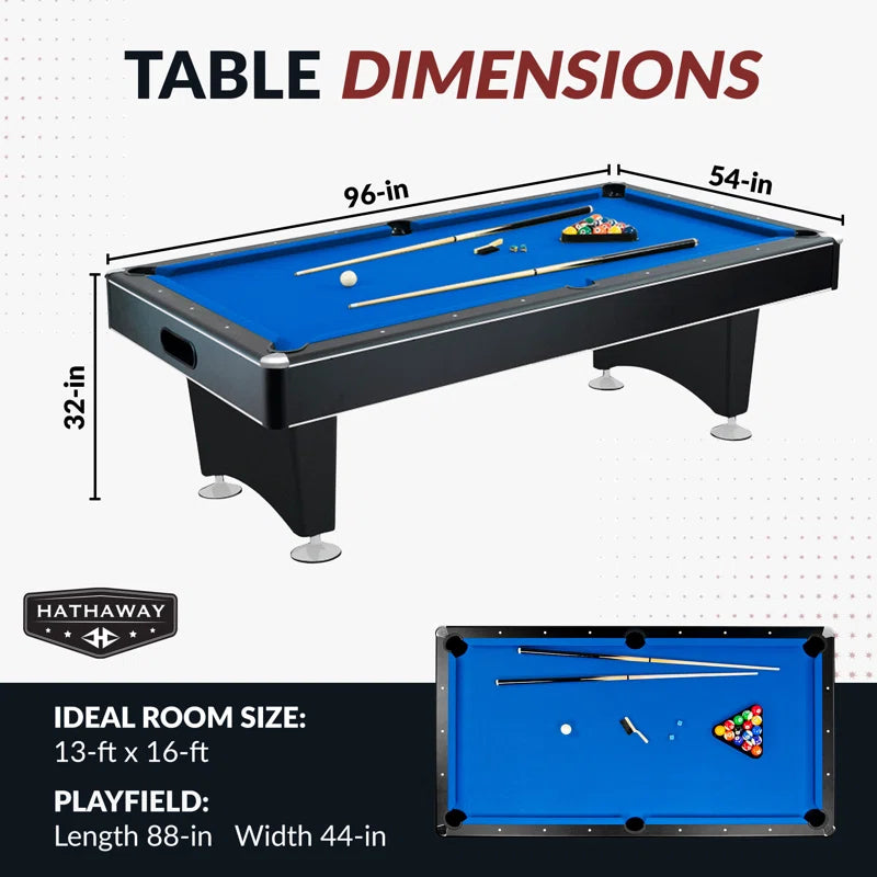 Hathaway Hustler Tournament Pool Table – Includes Cue Sticks, Billiard Balls, Automatic Ball Return – Perfect for Competitive Players and Family Games Room