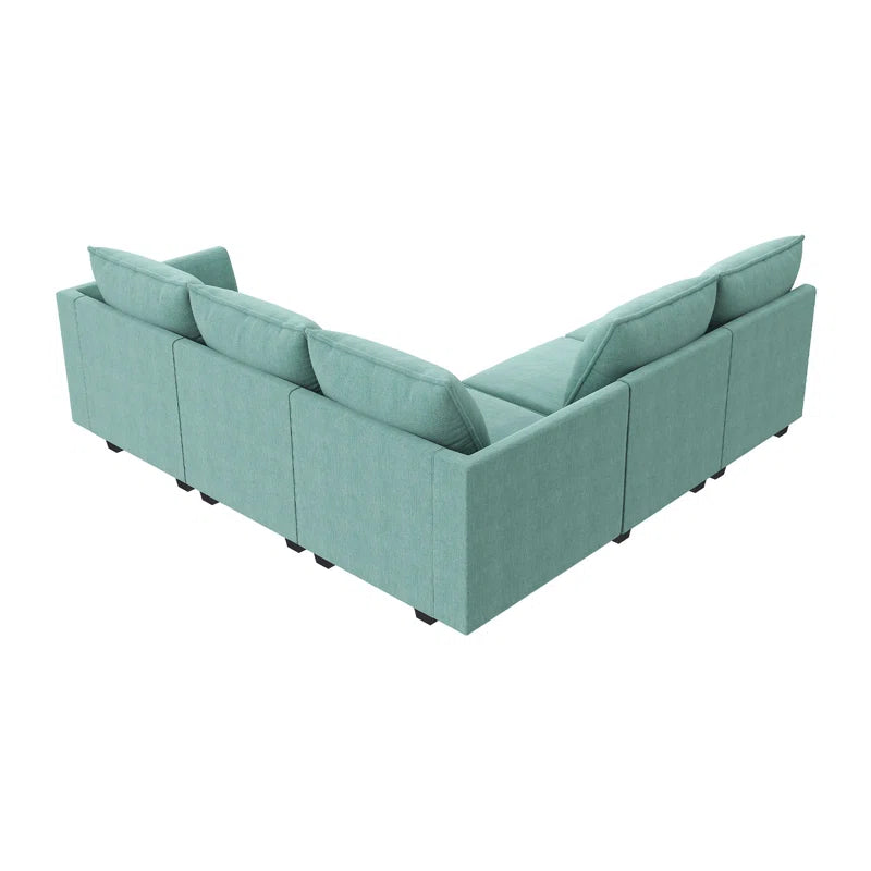 L-Shaped Modular Sectional Couch Reversible Modular Upholstered Sofa