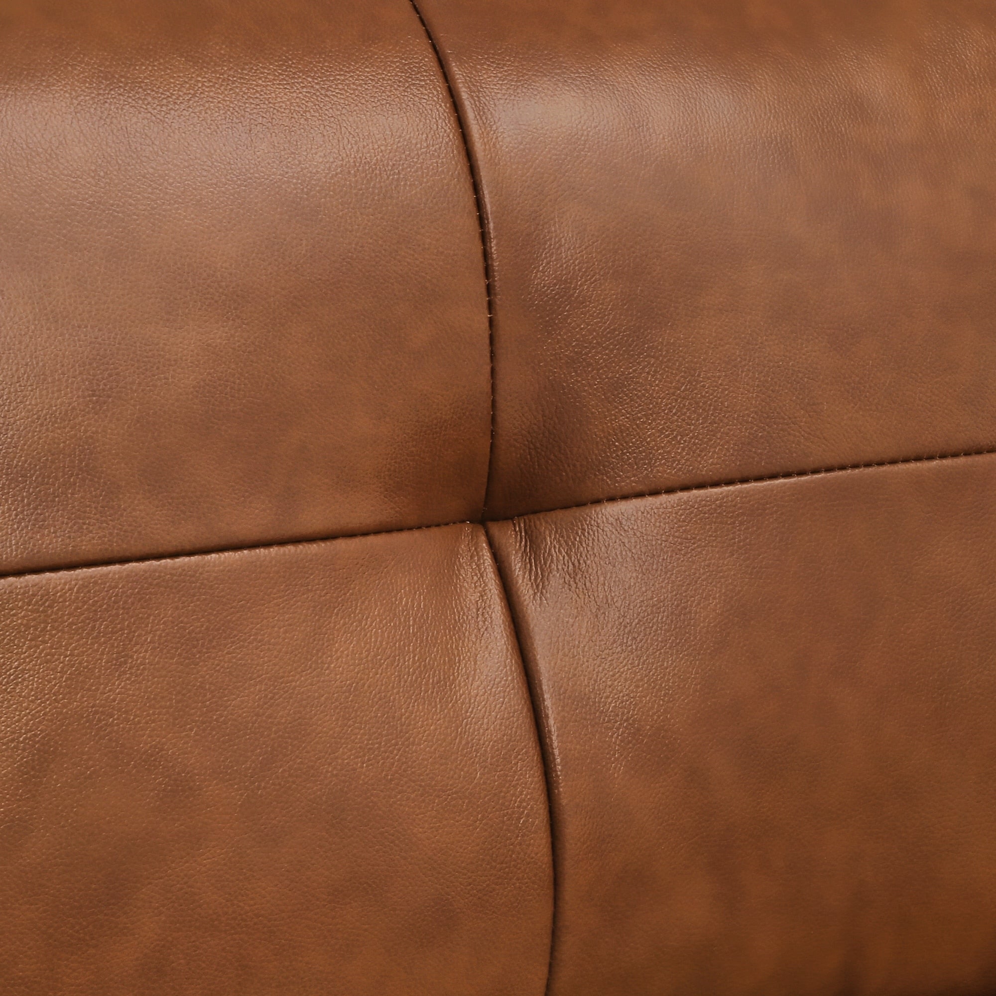 Genuine Leather Sofa Tufted Sectional Couch with Removable Cushions