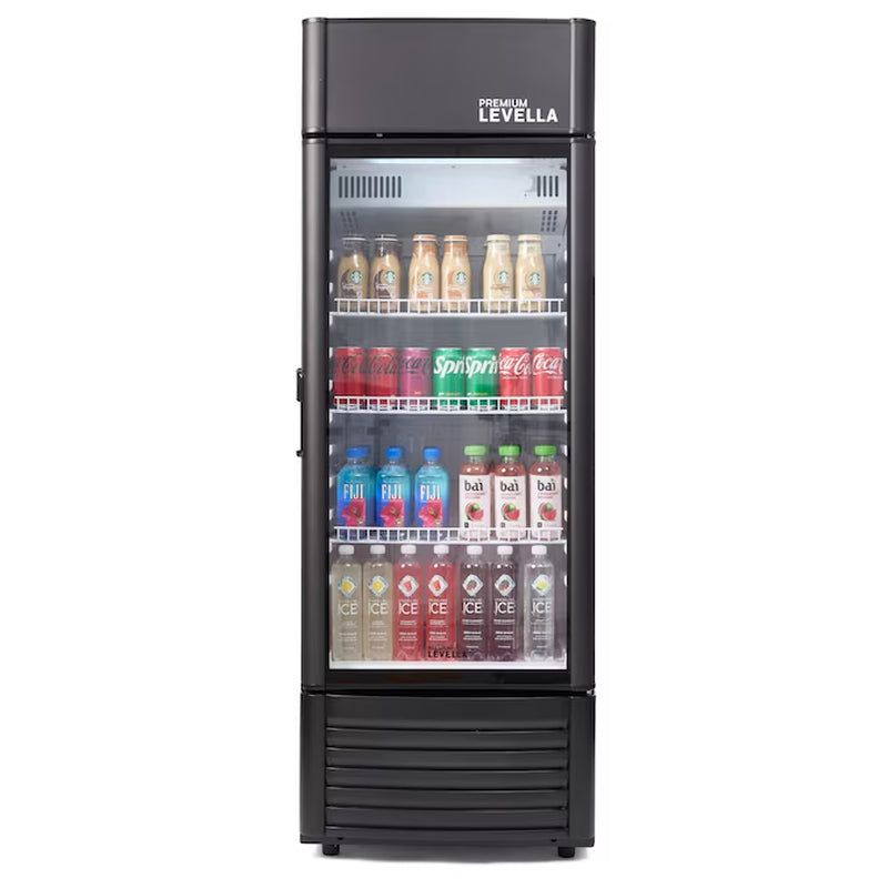22.64-In W Black Freestanding Indoor Beverage Refrigerator with Glass Door