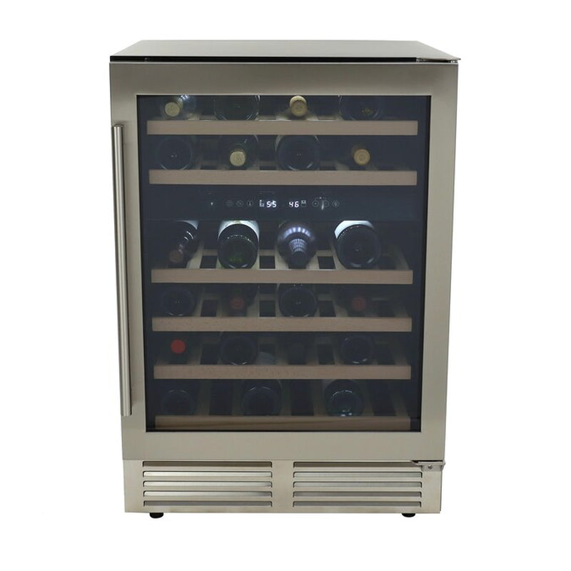 23.5-In W 46 -Bottles Stainless Steel Dual Zone Cooling Built-In/Freestanding Indoor Wine Cooler