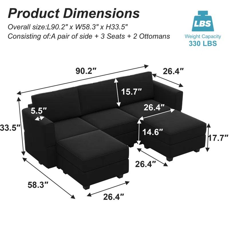 Nairoby U-Shaped Modular Upholstered Sectional
