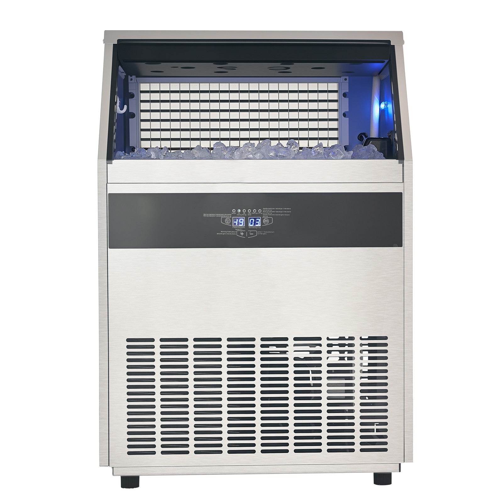 440Lbs/24H Commercial Ice Maker Freestanding Built-In Ice Machine W/Water Pump