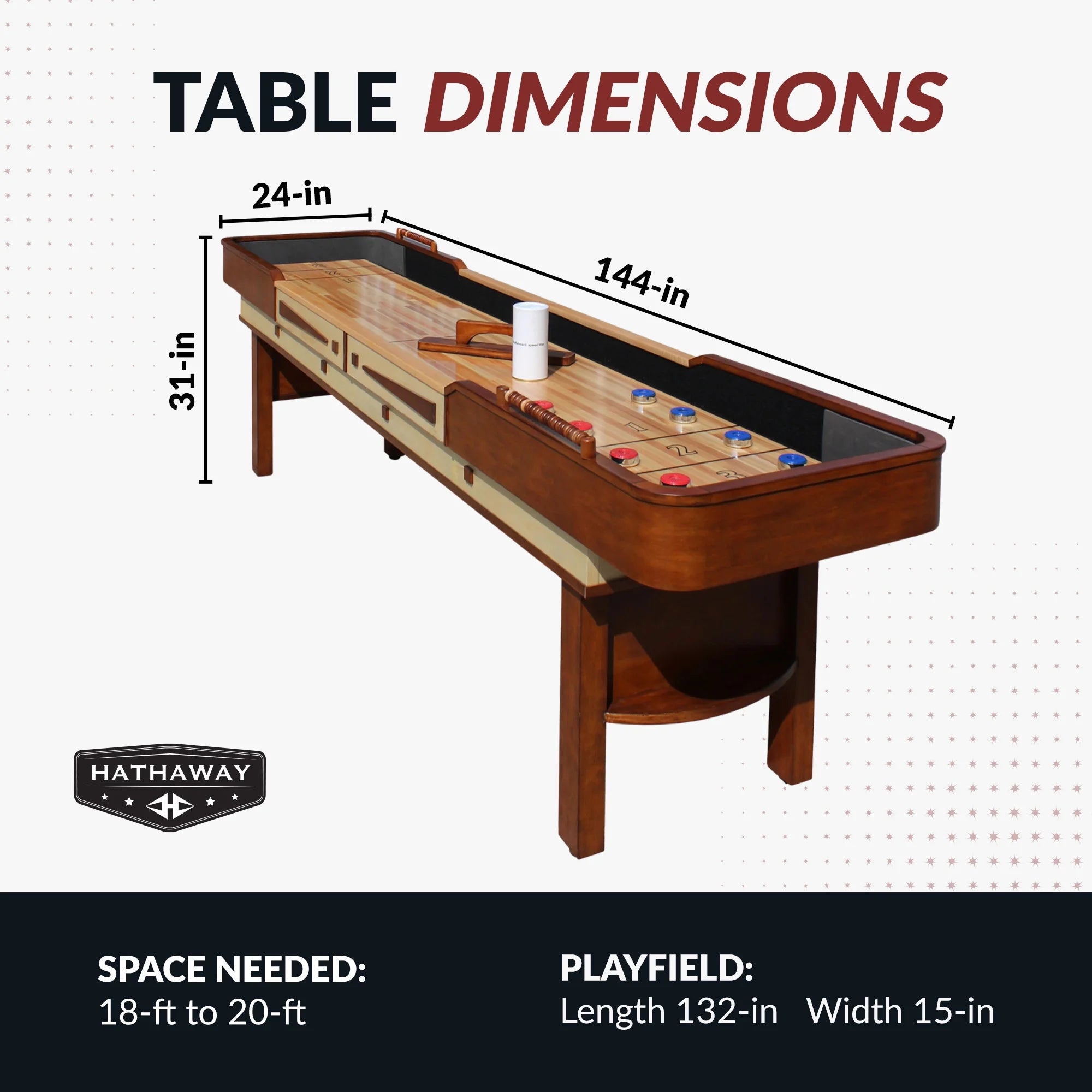 Merlot 12-Ft Shuffleboard Table