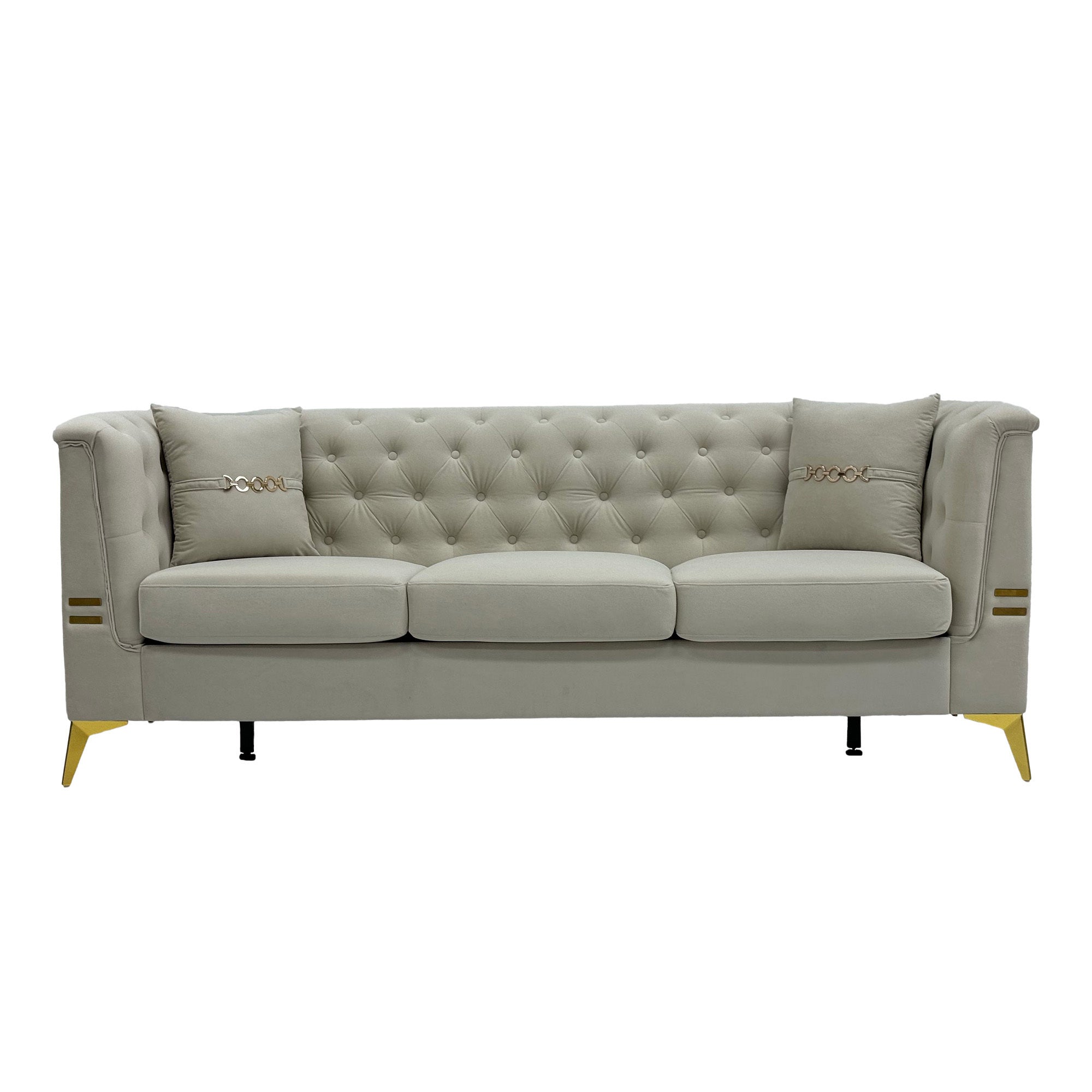 Modern Velvet Upholstered Sofa Set of 2