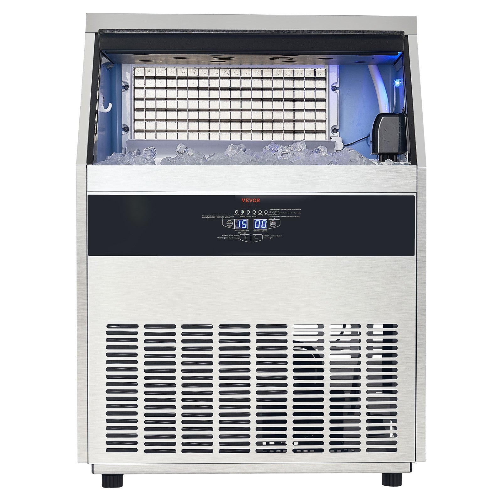 VEVOR Commercial Ice Maker Freestanding Cabinet Machine 265Lbs/24H 126 Ice Cubes