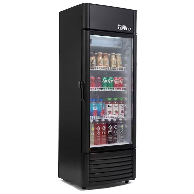 22.64-In W Black Freestanding Indoor Beverage Refrigerator with Glass Door