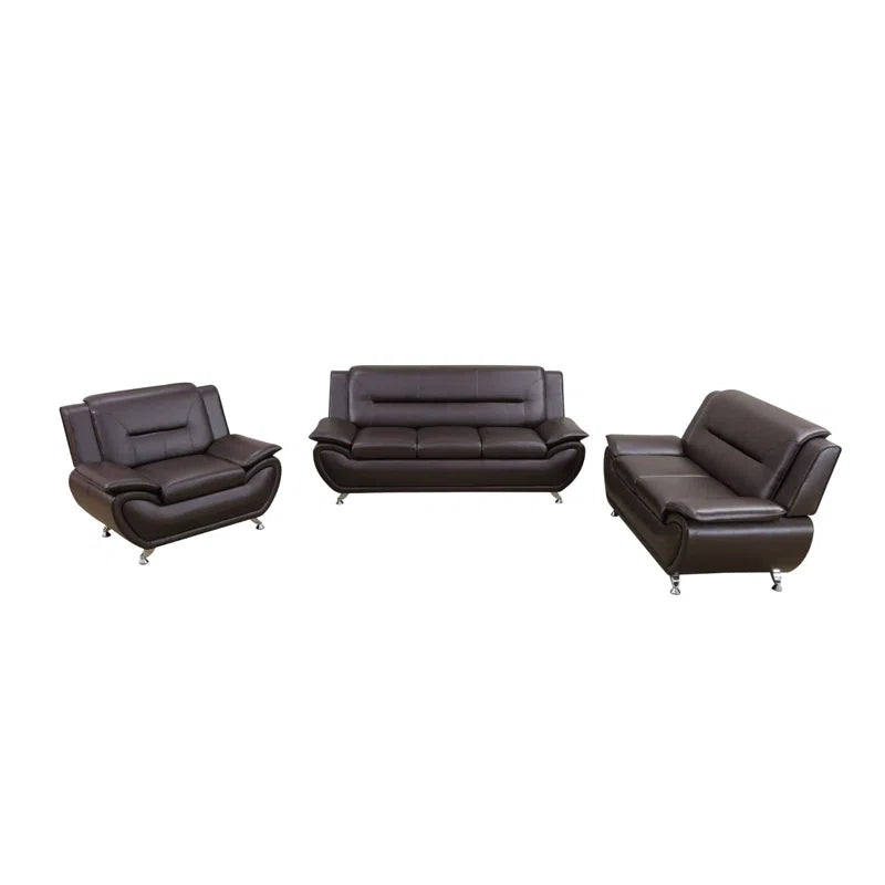 Ceitidh 3 - Piece Faux Leather Living Room Set