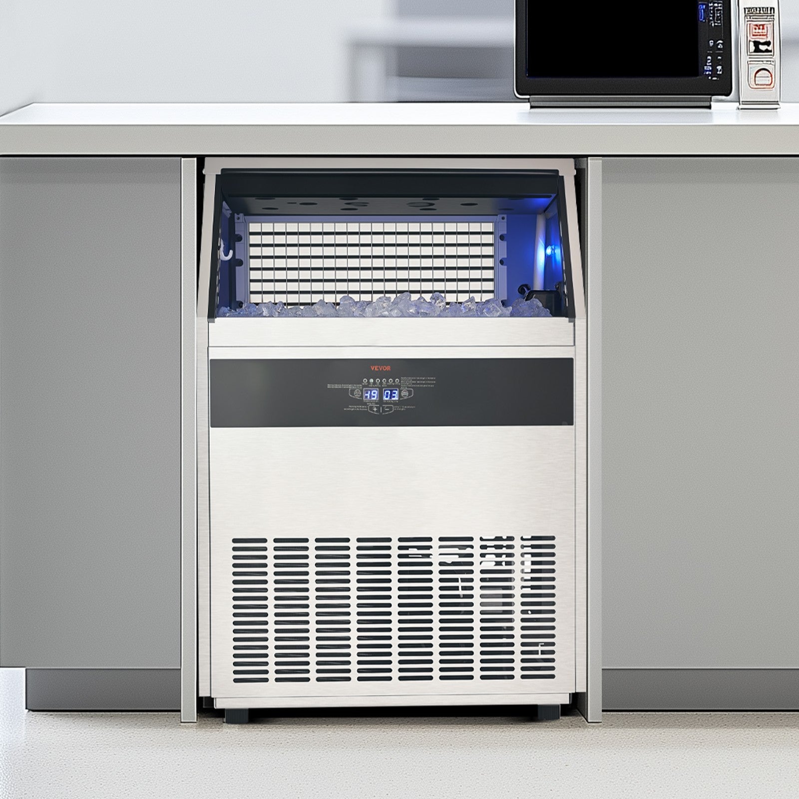 VEVOR Commercial Ice Maker Freestanding Cabinet Machine 440Lbs/24H 160 Ice Cubes