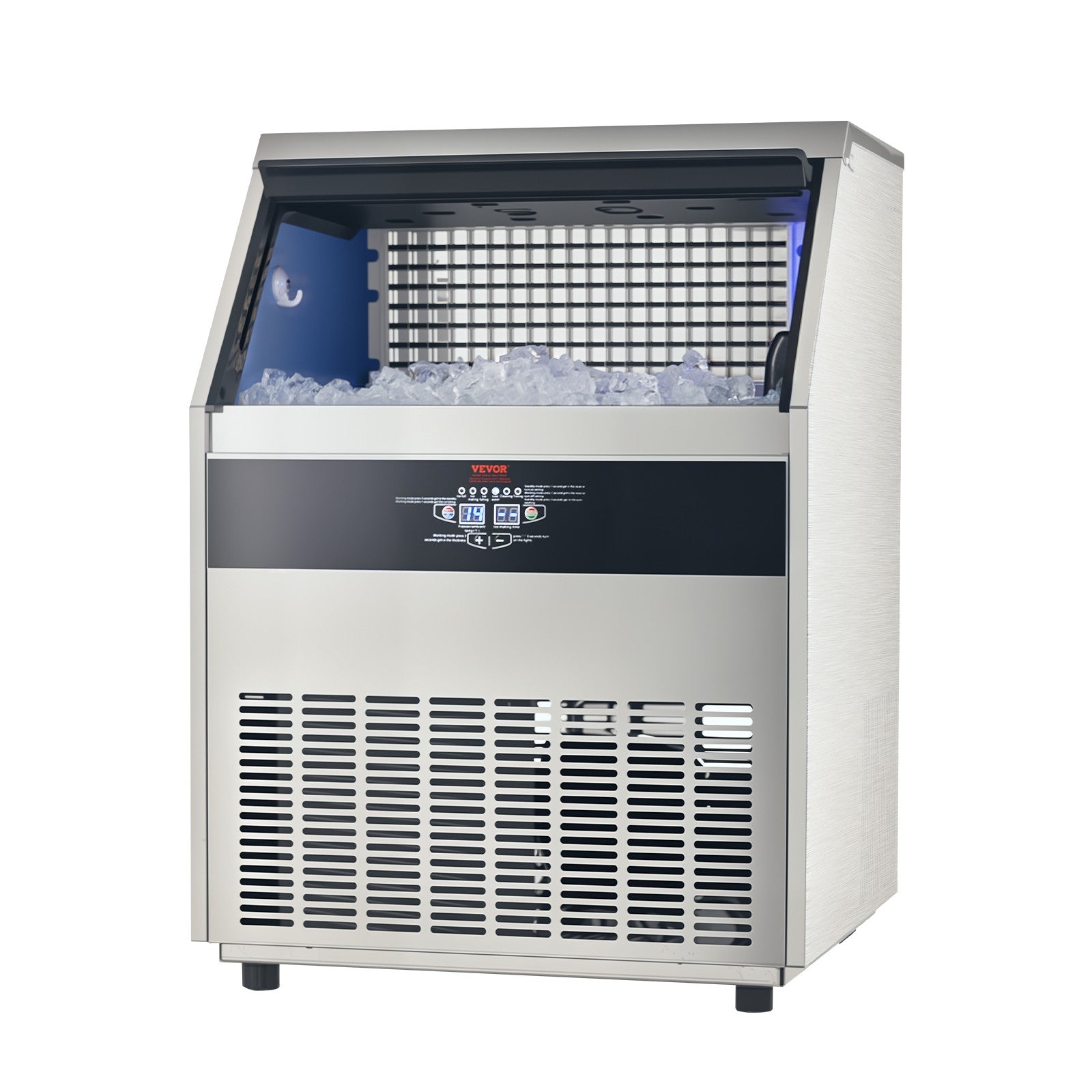 VEVOR Commercial Ice Maker Freestanding Cabinet Machine 440Lbs/24H 160 Ice Cubes