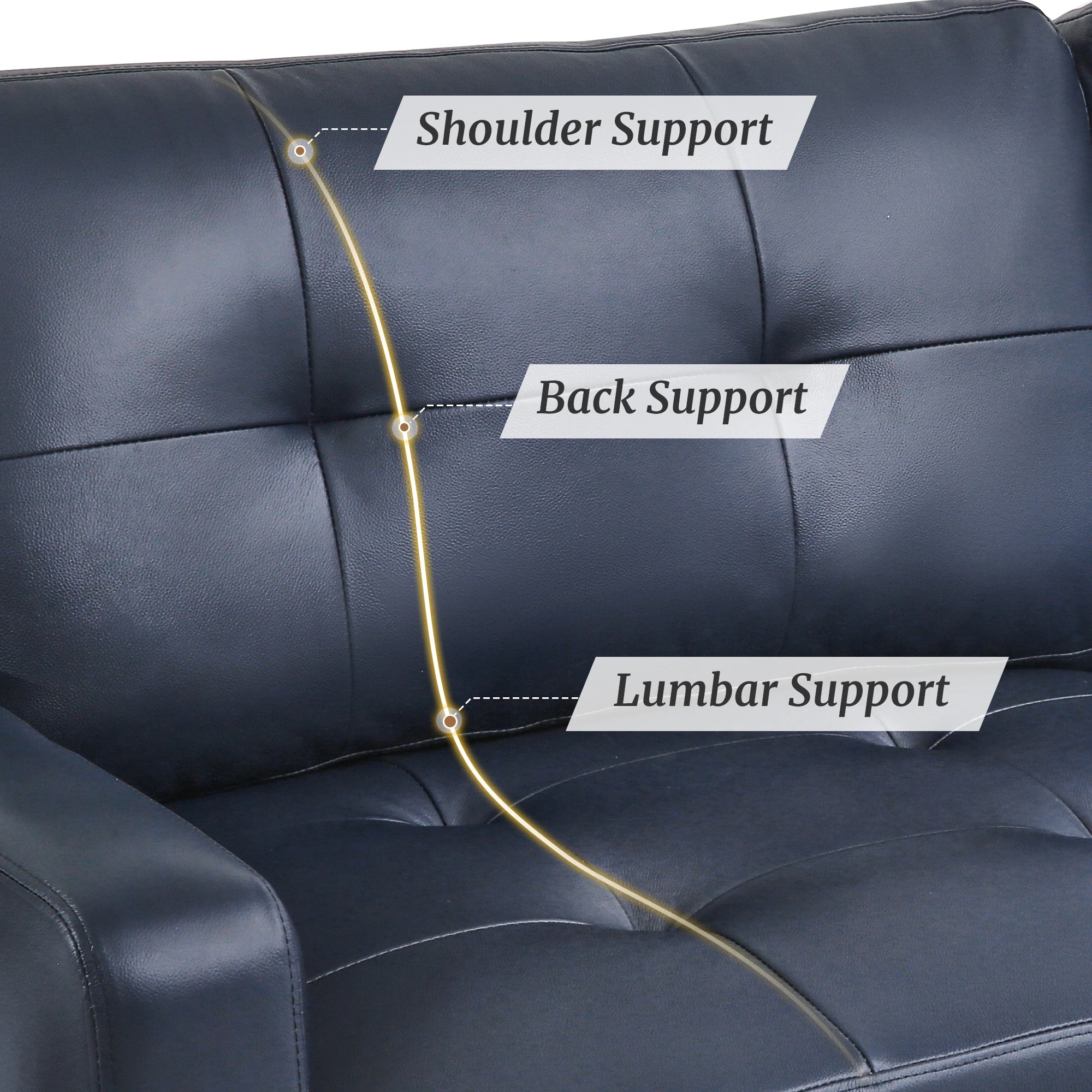 Genuine Leather Sofa Tufted Sectional Couch with Removable Cushions