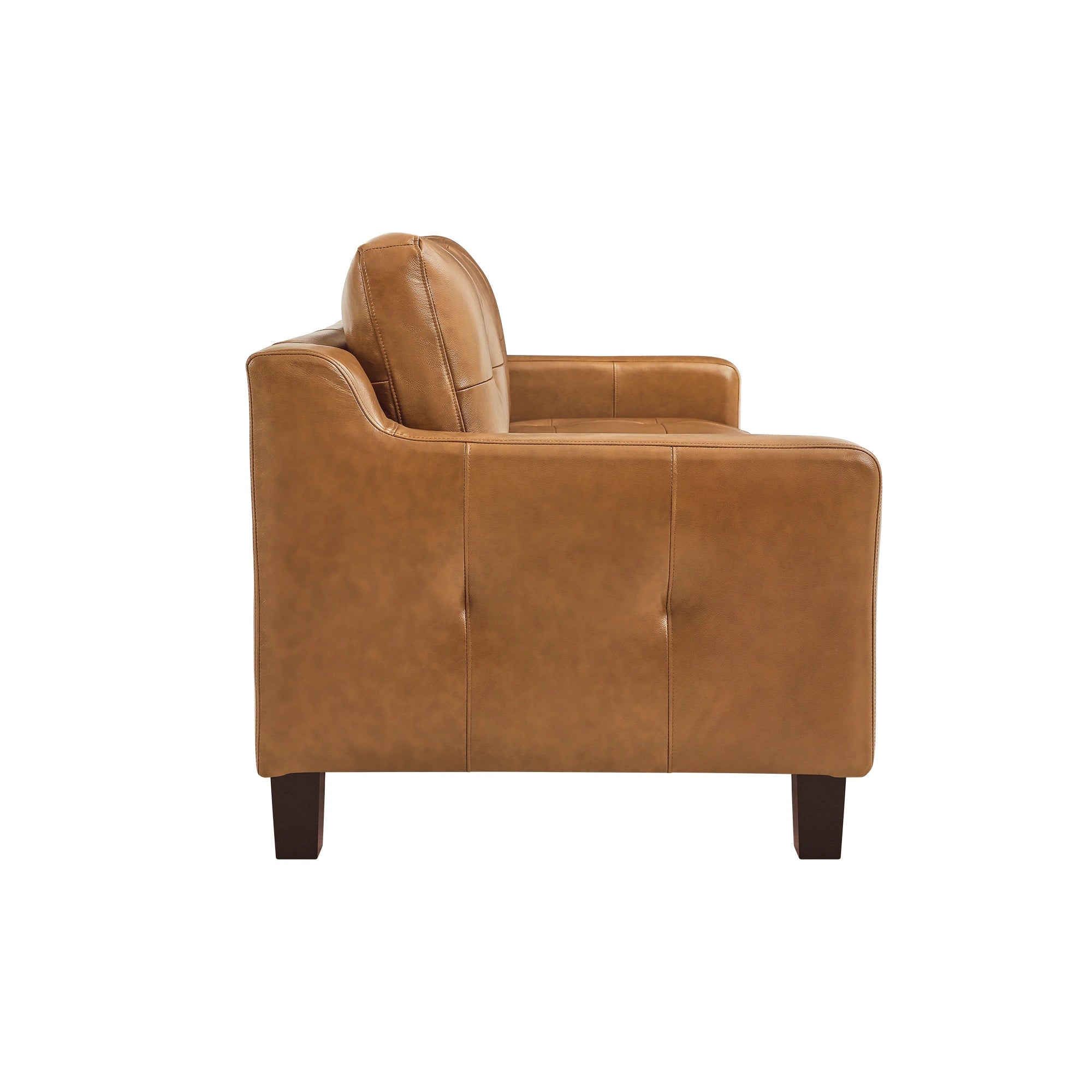 Genuine Leather Sofa Tufted Sectional Couch with Removable Cushions