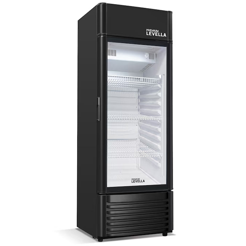 22.64-In W Black Freestanding Indoor Beverage Refrigerator with Glass Door