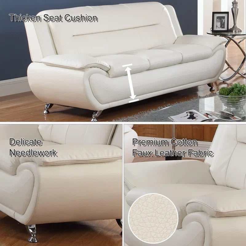 Ceitidh 3 - Piece Faux Leather Living Room Set