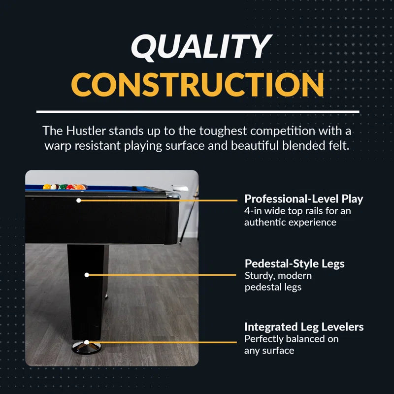 Hathaway Hustler Tournament Pool Table – Includes Cue Sticks, Billiard Balls, Automatic Ball Return – Perfect for Competitive Players and Family Games Room