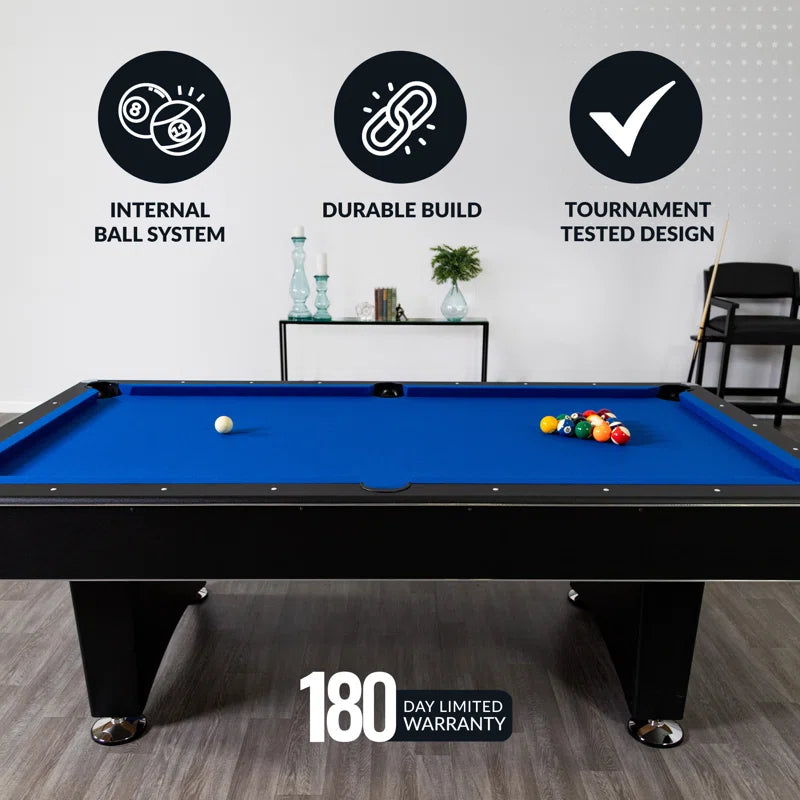 Hathaway Hustler Tournament Pool Table – Includes Cue Sticks, Billiard Balls, Automatic Ball Return – Perfect for Competitive Players and Family Games Room