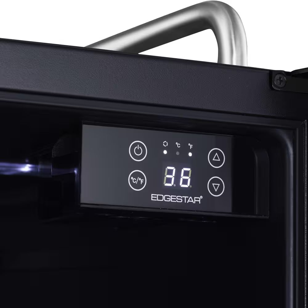 Single Tap 15 In. 1/4 Barrel Beer Keg Dispenser with Forced Air Refrigeration and Air Cooled Beer Tower in Black