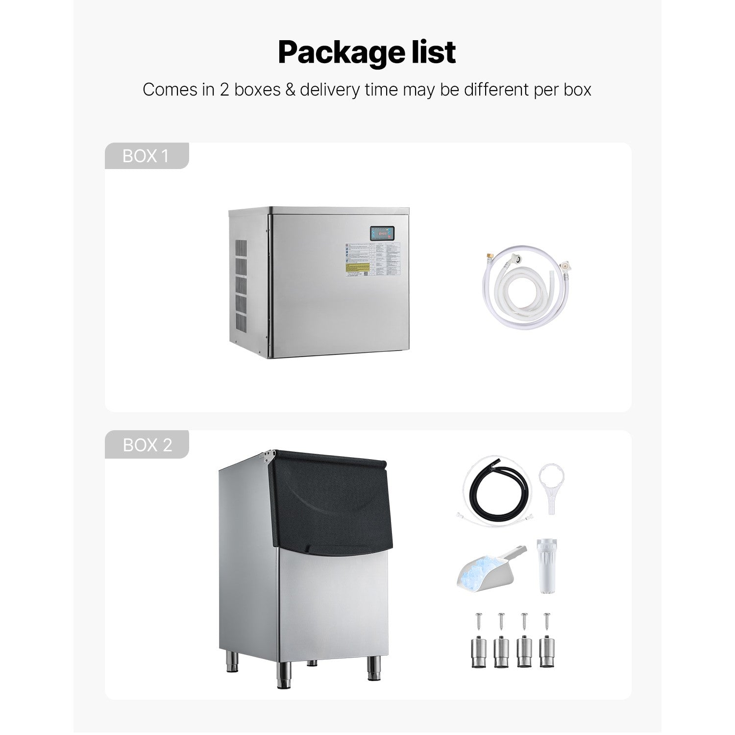 Uimoso Commercial Ice Maker 650LBS/24H Industrial Ice Machine Self-Cleaning