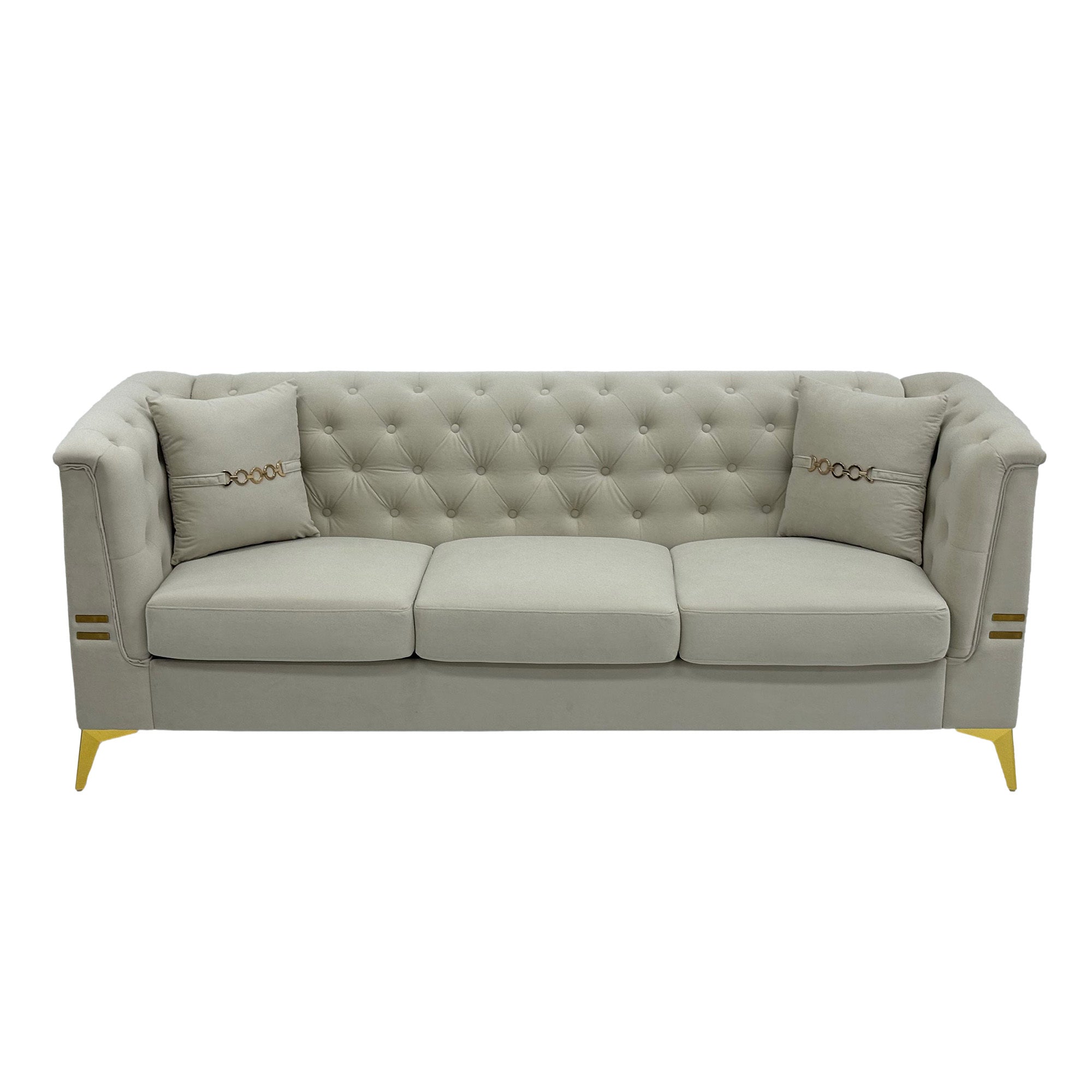 Modern Velvet Upholstered Sofa Set of 2