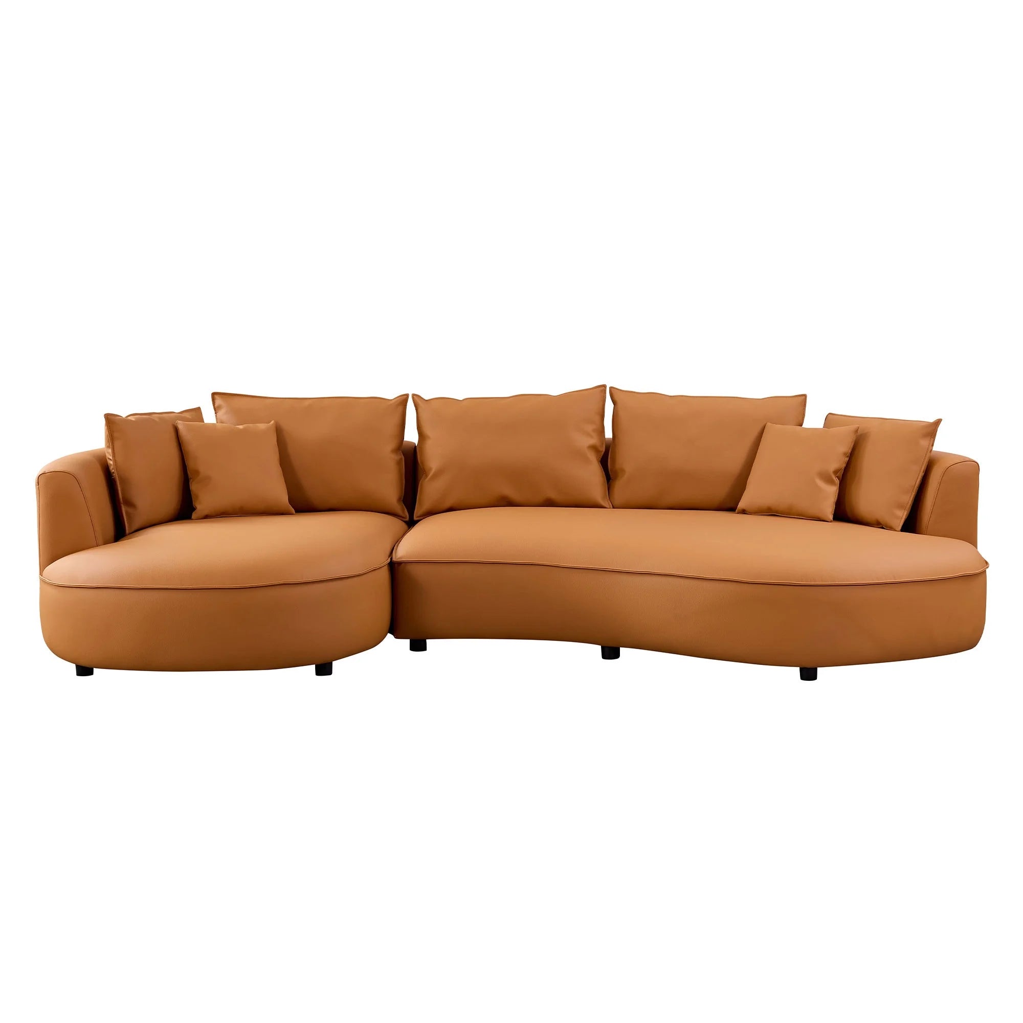 5-Seat Modern Sectional Curved Sofa Couch for Living Room Apartment Office,Orange