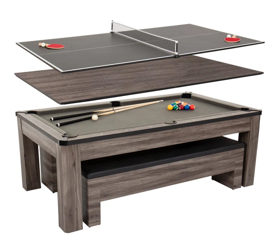 Hampton 3-In-1 Combination Table Includes Billiards, Table Tennis, & Dining Table