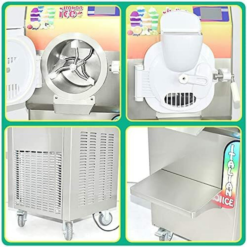 Italian Ice Machine Gelato Ice Cream Maker Fresh Fruits Water Ice Machine