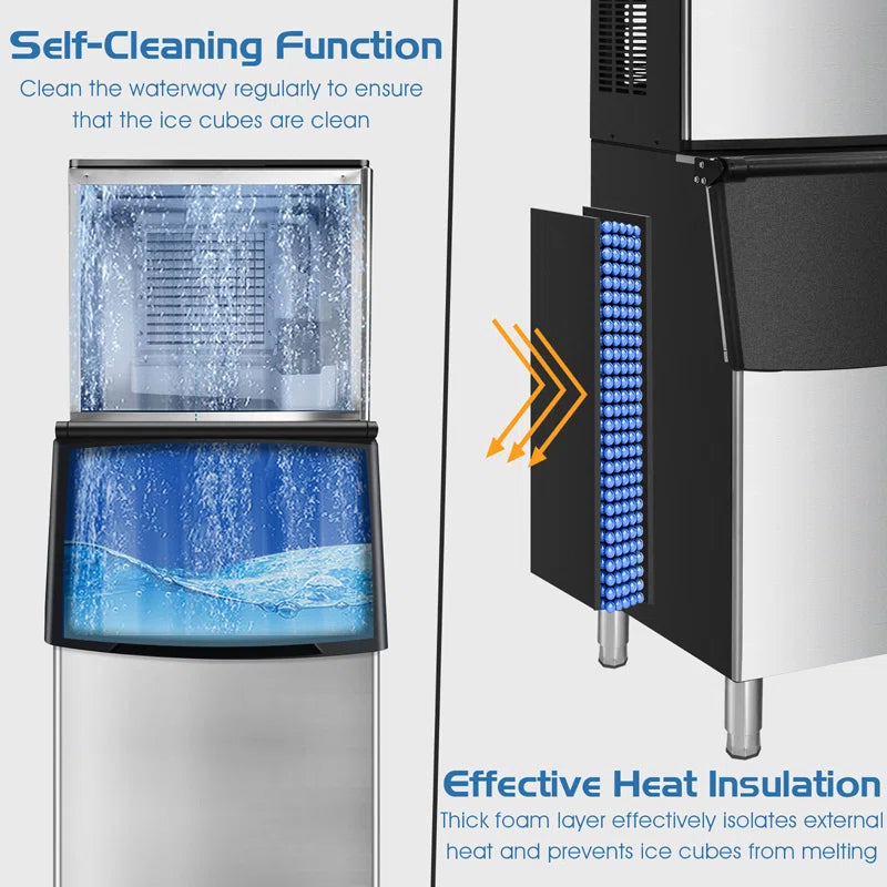 353 Lb. Daily Production Cube Ice Freestanding Ice Maker