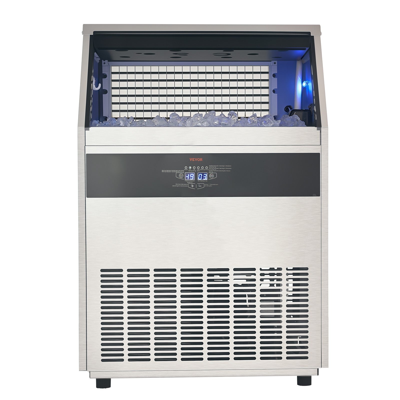 VEVOR Commercial Ice Maker Freestanding Cabinet Machine 440Lbs/24H 160 Ice Cubes