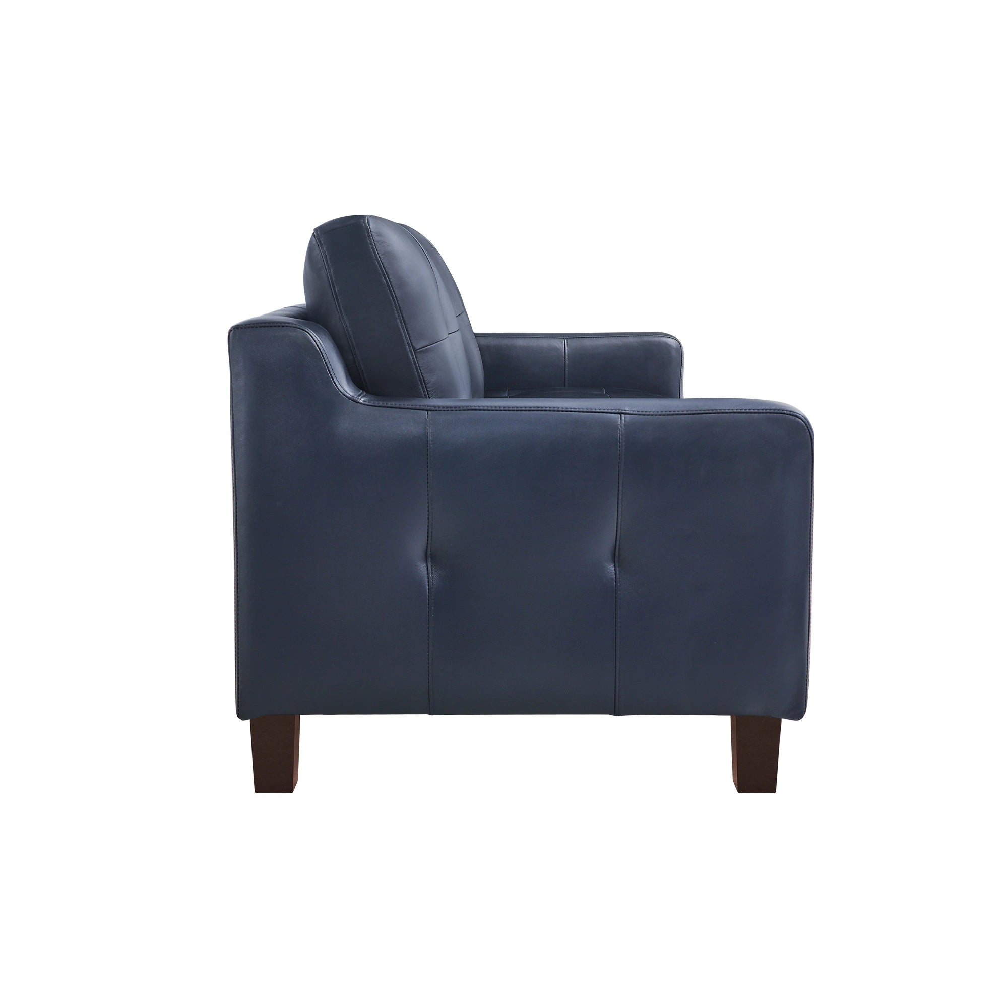 Genuine Leather Sofa Tufted Sectional Couch with Removable Cushions