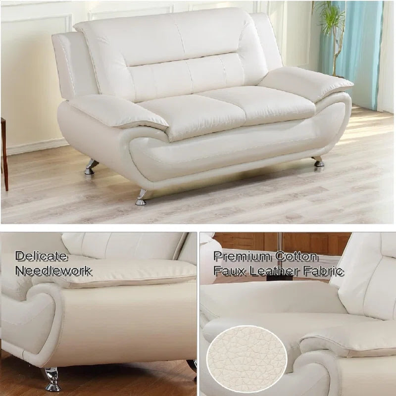 Ceitidh 3 - Piece Faux Leather Living Room Set