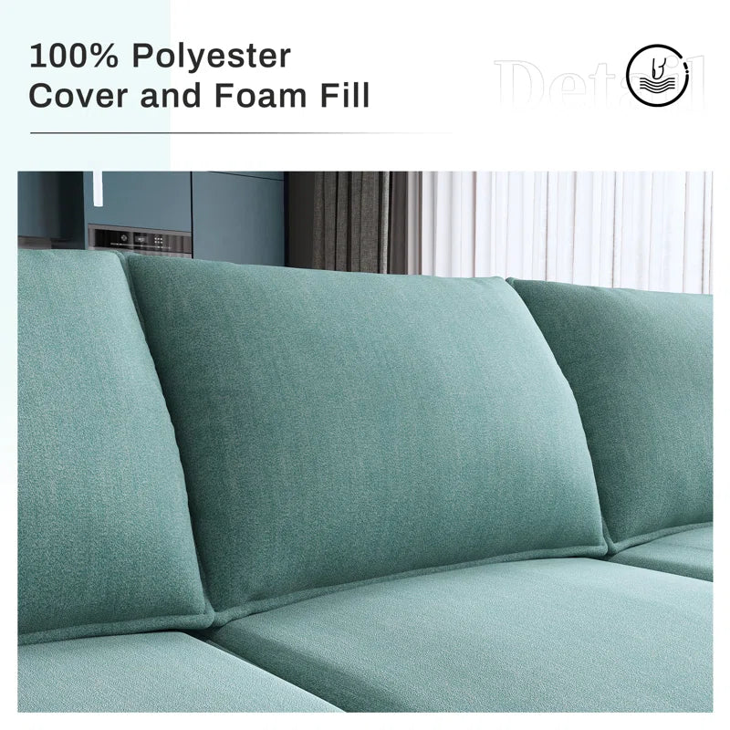 L-Shaped Modular Sectional Couch Reversible Modular Upholstered Sofa