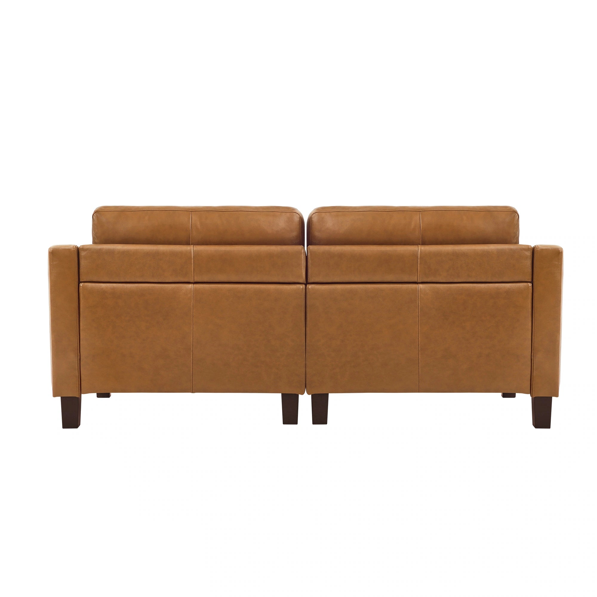 Genuine Leather Sofa Tufted Sectional Couch with Removable Cushions