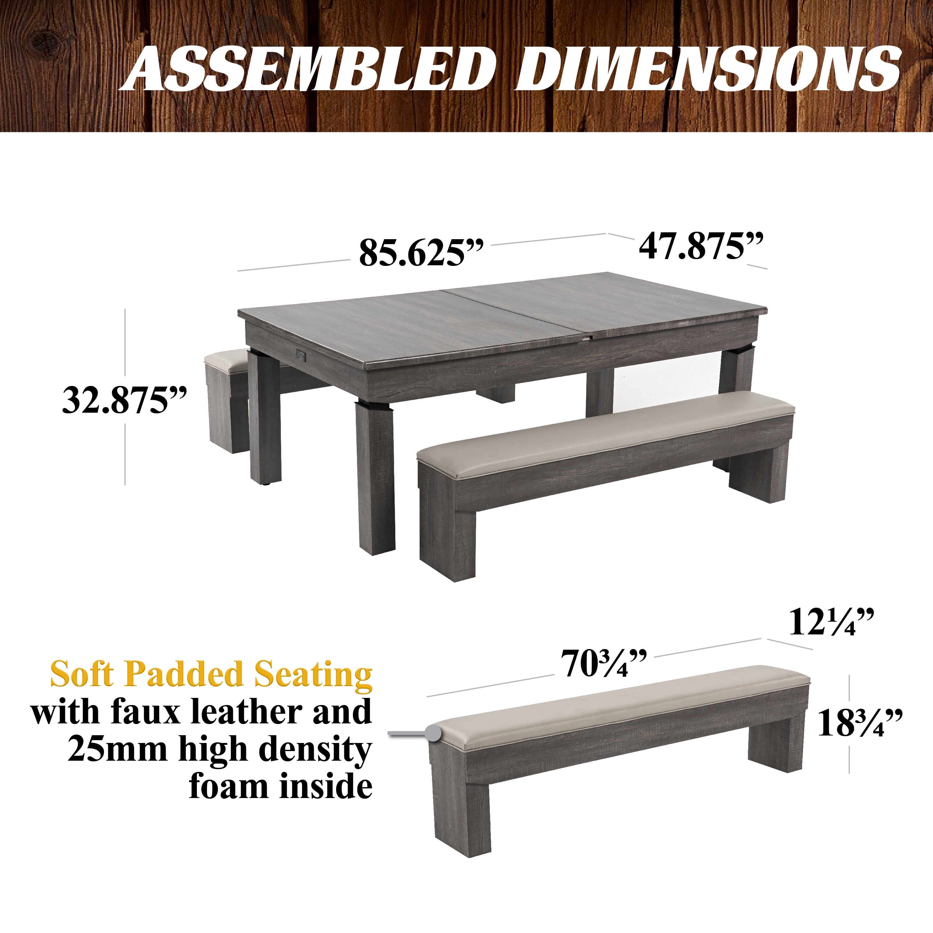 7' Pool Table, 3-In-1 Dining Top & Table Tennis with Game Accessories & Rolling Storage Caddy Prescott