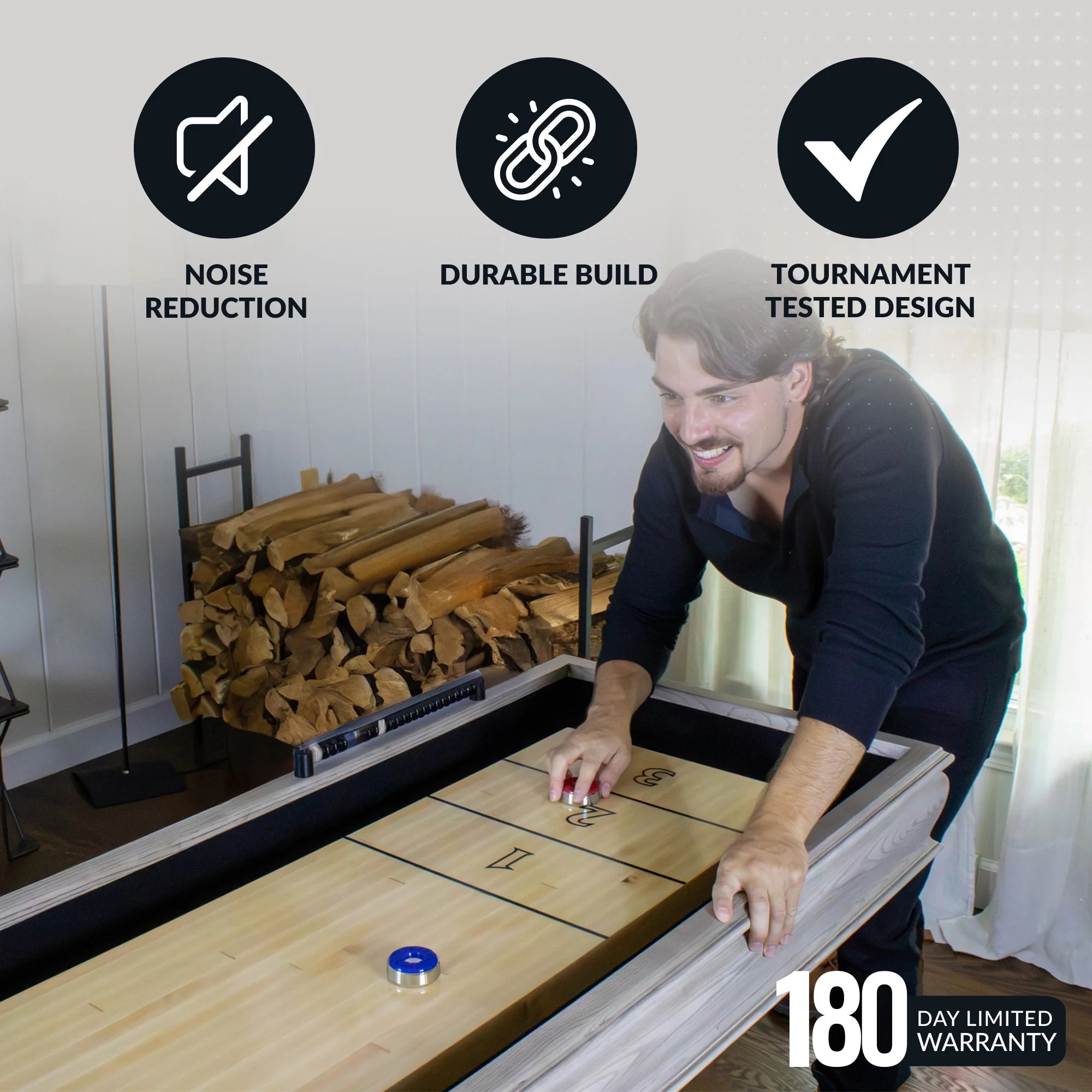 Montecito 12 Ft. Shuffleboard Table, 146-In L X 26-In W, Driftwood
