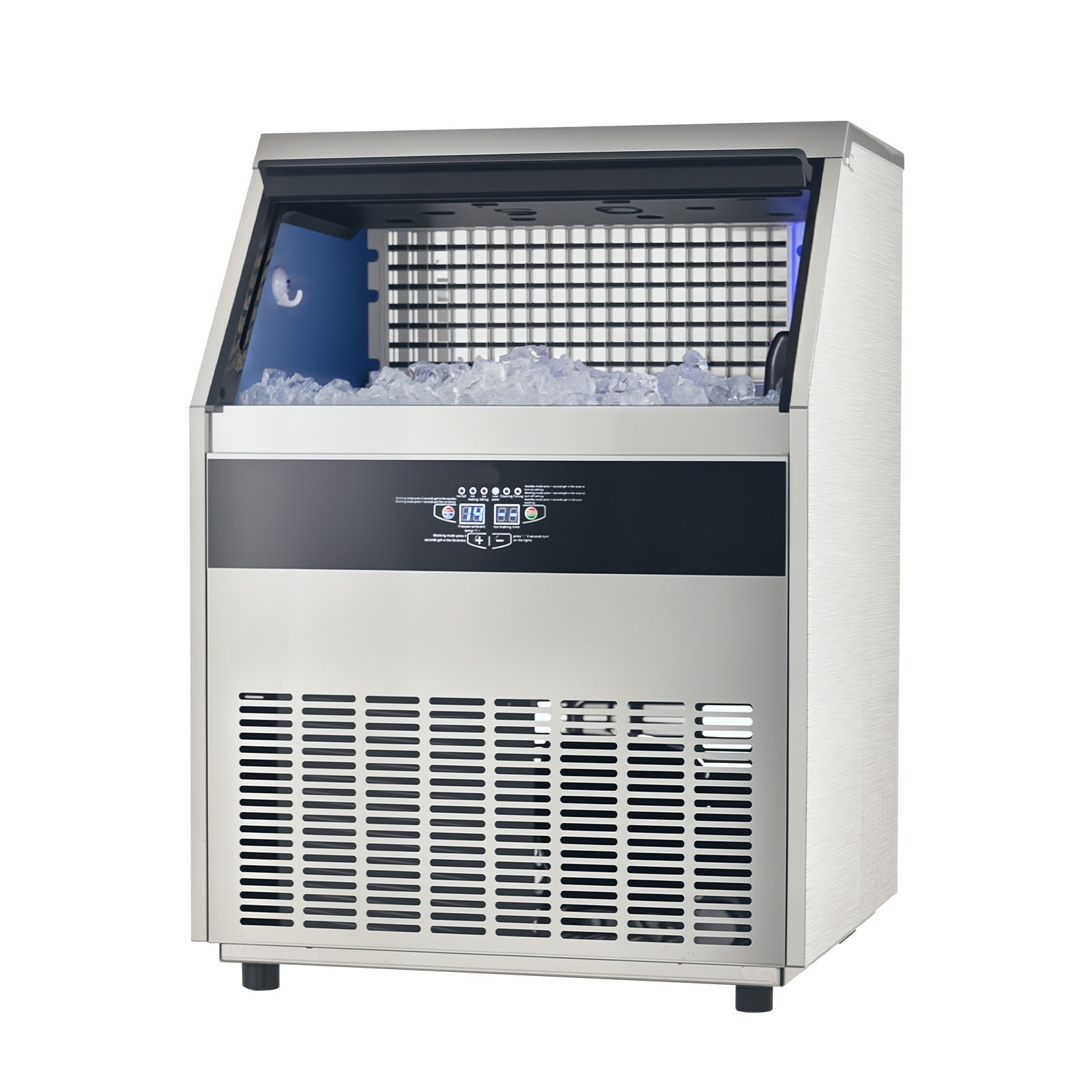 440Lbs/24H Commercial Ice Maker Freestanding Built-In Ice Machine W/Water Pump