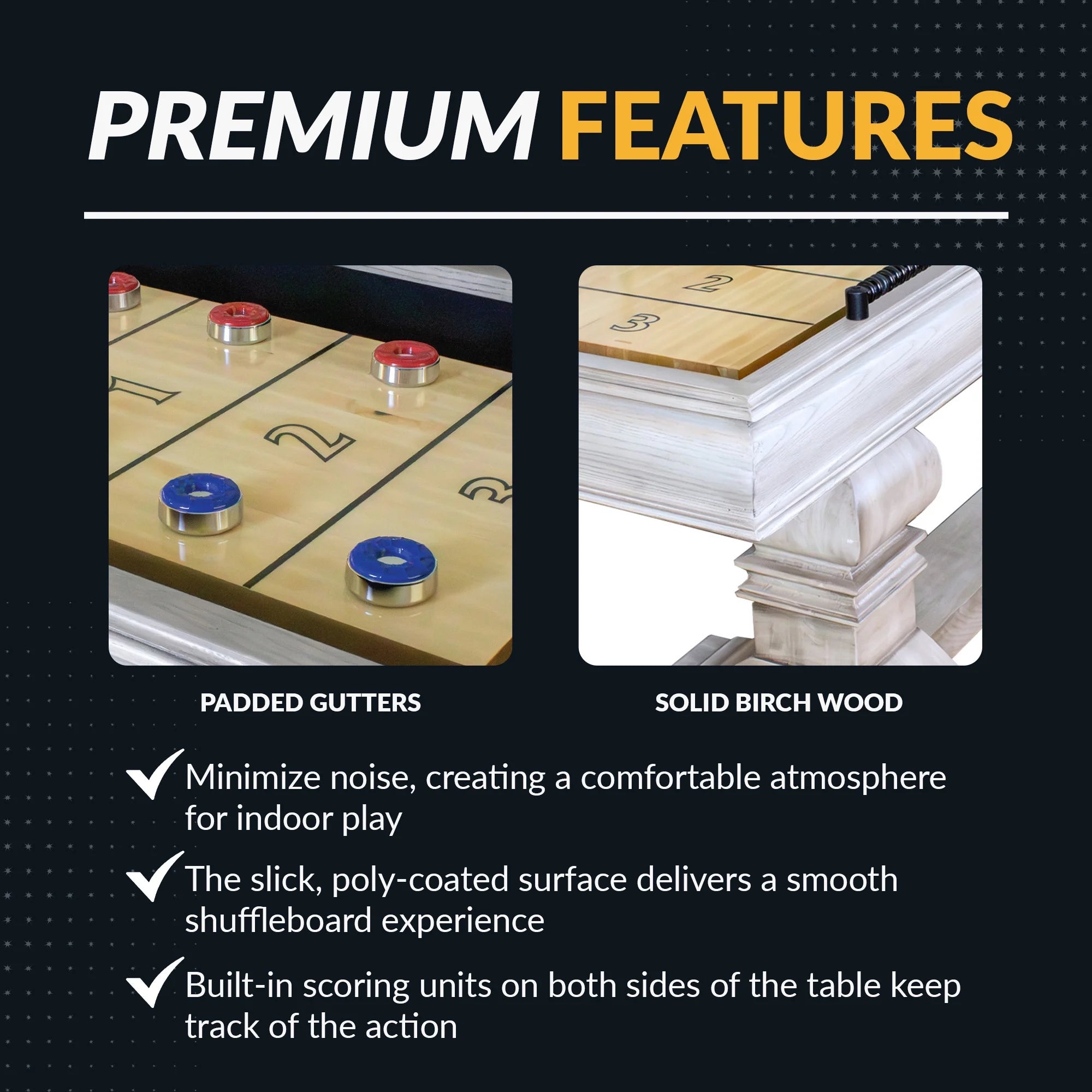 Montecito 12 Ft. Shuffleboard Table, 146-In L X 26-In W, Driftwood