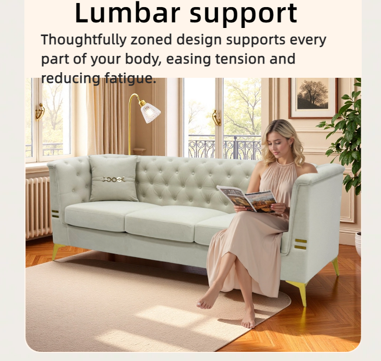 Modern Velvet Upholstered Sofa Set of 2