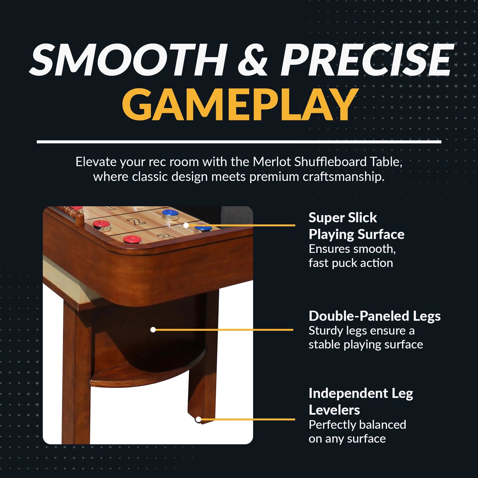 Merlot 12-Ft Shuffleboard Table