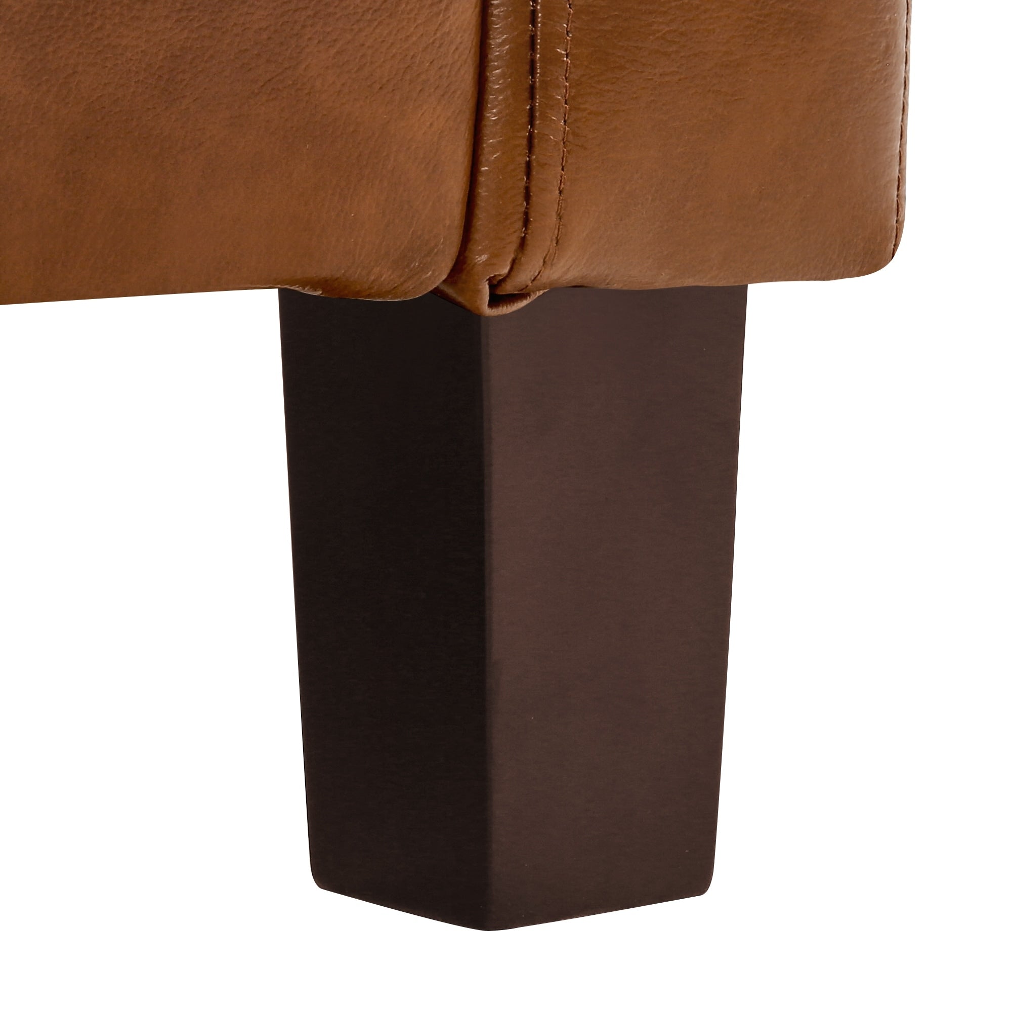 Genuine Leather Sofa Tufted Sectional Couch with Removable Cushions