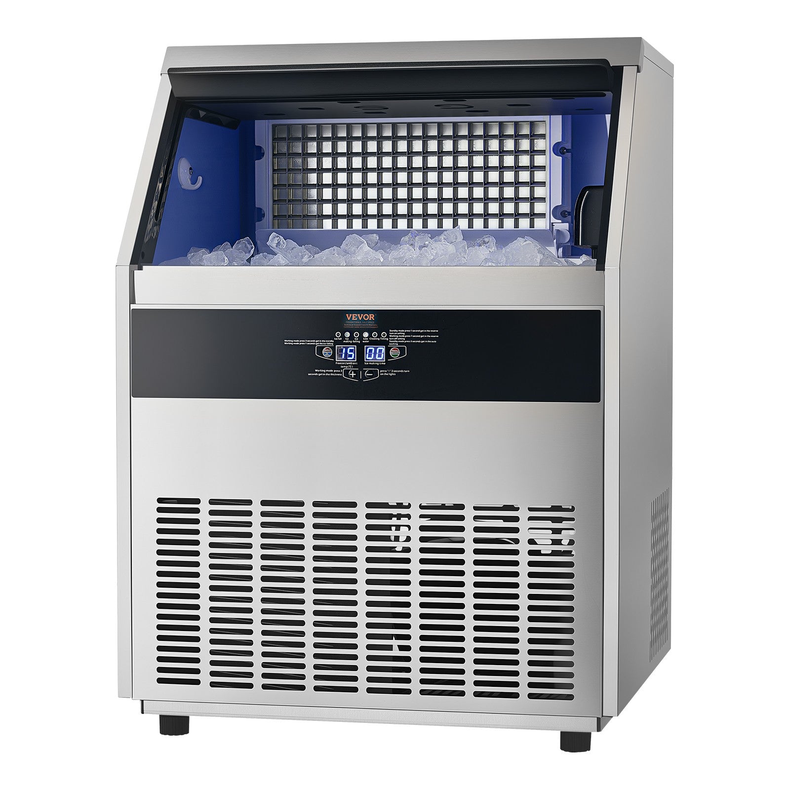VEVOR Commercial Ice Maker Freestanding Cabinet Machine 265Lbs/24H 126 Ice Cubes