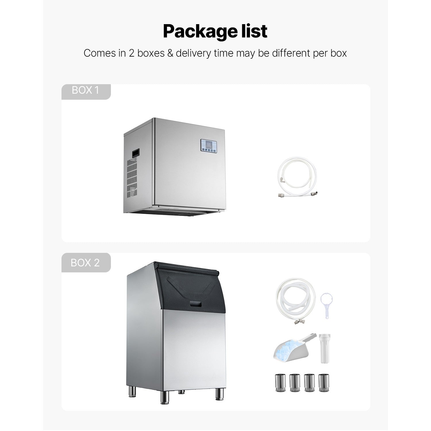 Uimoso Commercial Ice Maker Machine 400LBS Daily Output with 300LBS Storage