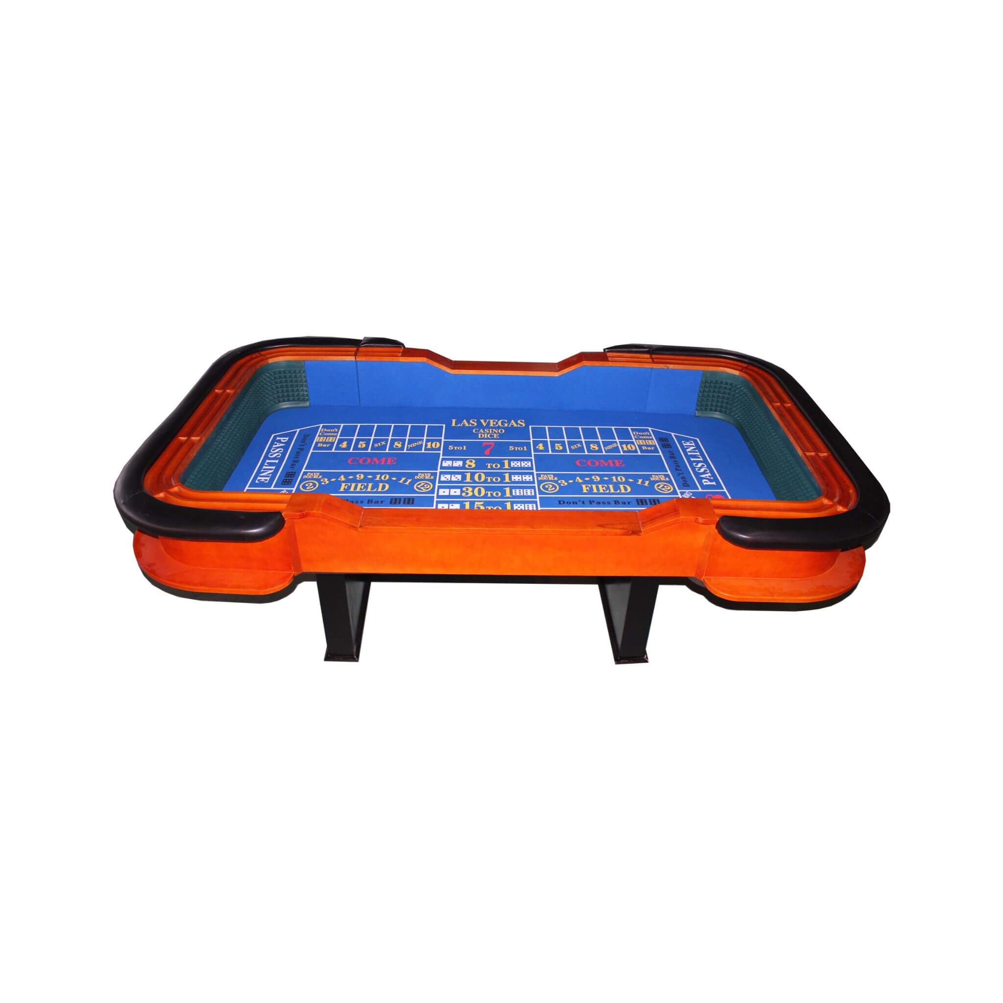 Premium 8FT Deluxe Casino Craps Table With Blue Felt And Pyramid Bumper (SAK91403)